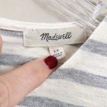 Madewell Button Back Cream/Gray Striped Mini T-Shirt Dress Photo 4