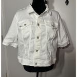 Talbots  Short Sleeve Jean Jacket White Size XL Stretch Classic Capsule Modern Photo 0