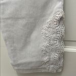 Tribal Pull On Crispy White Skinny Cut Pants w/ Crochet Ankles Photo 12