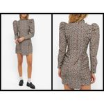 Ganni 💕💕 Floral Puff Sleeve Organic Cotton Poplin Dress ~ Placid Blue 4 NWT Photo 7