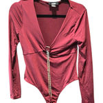 A New Day A New Day Red Long Sleeve Embellished Bodysuit Photo 0