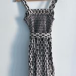 Anthropologie Monteau dress size Medium black cream slit belt Photo 4