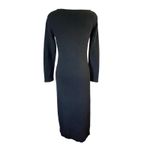 Ralph Lauren Lauren  Black Midi Knit Long Sleeve Dress Size Medium Photo 3