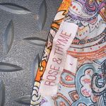 Rose & Thyme  tunic printed boho beaded tassel glam holiday pink gold paisley Photo 3