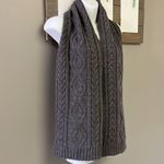 Dark Gray Cable knit Winter Acrylic Scarf Photo 1