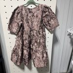 NWT En Saison Purple brocade mini dress size medium Photo 2