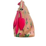 Betsey Johnson  Rose Gold Rosebuds T Bottom Clam Pouch Makeup Bag Hearts Pink Photo 4