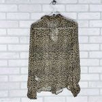 J.Crew Ruffle Button Down Leopard Print Crinkle Chiffon Blouse Size 0 Photo 10