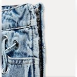ZARA  NWT denim jean mini skirt with lace lacing detail Photo 8