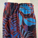 ECI Beige by  high waisted paper bag wide leg tropical print pants size large Photo 1