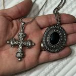 Set of 4 necklaces to gold two silver needs some cleaning worn each maybe once Photo 5