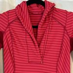 Lululemon Think Fast Pullover Stripe Deepest Cranberry Red Size 4 VGUC Photo 9