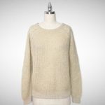 Urban Outfitters  BDG Mohair Cable Knit Crewneck Sweater Tan Beige Size Medium Photo 13