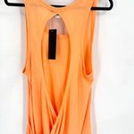 NWT Mono B Open Overlay Back Tank Top Jersey Knit Open Back Large Active Workout Orange Photo 7