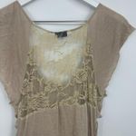 American Vintage Vintage Y2K Tan Ruffle Dress Size Medium Boho Renaissance Fair Mid Evil Times Photo 4