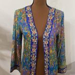 Soft Surroundings Cay Villa Cardigan colorful marble embroidered kimono size 2/4 Photo 5
