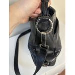 Etienne Aigner  Black Leather Shoulder Bag Purse Silver Hardware Everyday Purse Photo 8