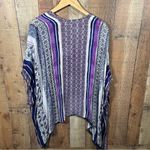 Chico's Chico’s Purple Boho Kimono Cardigan L/XL Lightweight Open Front Rayon Layering Photo 5