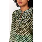 Marie Oliver STORI SILK BLEND BLOUSE LATICE SHIBORI CITRUS EUC SIZE XS Photo 3