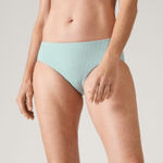 Athleta NWT Womens Taupe Clean Rib Ribbed Mid Waist Full Swim Bikini Bottoms M Photo 0