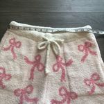Comfy Luxe High Waisted White & Pink Bow Print Loungewear Shorts Womens Size M/L Photo 4