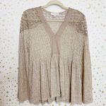 Carmel Neutral Lightweight Lace Blouse Tan Size M Photo 0