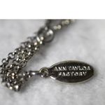 Ann Taylor  Double Sided Lt/Dk Brown Woven Bamboo 32" Silver Tone Necklace Photo 2