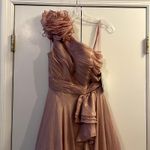 Mac Duggal  49252 Pink Iridescent One Shoulder Rosette Gown Size 2 NWT Photo 3