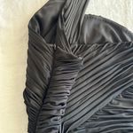 Le chateau Y2K  Black Sequence One Shoulder Ruched Top Photo 5