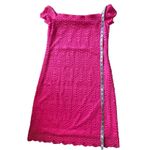 Lilly Pulitzer Jade Pink Tropics scalloped shell lace dress Size S off shoulder Photo 11