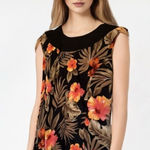 AB Studio Tropical Floral Sleeveless Shift Dress Size 12 Vibrant‎ Summer Photo 0