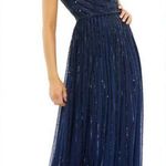 Mac Duggal EMBELLISHED ONE SHOULDER A-LINE GOWN NWOT size 12 blue (5220) Photo 0
