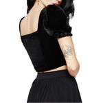 Disturbia Ingrid Embroidered Applique Corset Top in Black size 8 Puff Sleeves Photo 1
