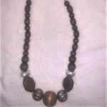 Set (2) Boho Wood Beaded Necklaces Brown Photo 2