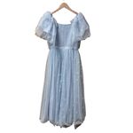 NEW Ivy City Co. Jayne Snowflake Short Sleeve Long Dress Light Blue Medium M NWT Photo 4