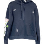 Adidas  Woman's Sz L Black Hoodie Sweatshirt with Embroidery‎ and Roses Photo 0