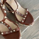 Valentino Garavani Valentino Leather T-Strap Rockstud Wedge Platform Ankle Strap Sandals in Brown Photo 7