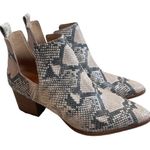 Lucky Brand  Jabilo Snake Print Leather Block Heel Western Booties Size 9.5 Photo 2