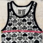 Harajuku Lovers by Gwen Stefani Ringer Tank Top Black & White Hearts S Small Y2K Photo 13
