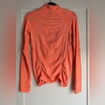 Athleta  Fastest Track Half-Zip Long Sleeve Top Heathered Orange Pullover Medium Photo 2