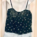 American Eagle  Outfitters Flowy Floral Embroidery Boho Peasant Top Medium Blue Photo 1