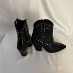 Sleek Black Heeled Boots with Elegant Design Black Size 5.5 Photo 3