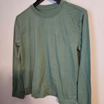Allbirds  Long Sleeve Tee Cotton Hazy Cargo Casual Athleisure Neutral Solid Green Photo 2