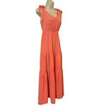 Everly  Tiered Tie Strap Dress Coral Size Small Photo 7