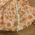 Lucky Brand  Robin Cotton Boho Babydoll Top (Sz M) Orange & Lavender Fall Paisley Photo 10