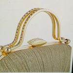 Elegant Gold Clutch EveningBag with Rhinestone Accents and Chain Crossbody
NWT. Photo 5