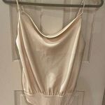 Lulus Lulu’s Gold Satin Bodysuit Cowl Neck Top Photo 0