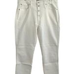 J.Crew Women's Jeans Vintage Slim Straight Button Fly White Denim Size 33 New Photo 0