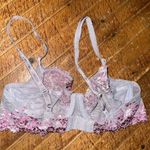Wacoal  retro chic gray lacy unlined embroidered flowers 34C sexy bra Photo 1