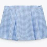 ZARA  Gingham Skort Pleated Photo 0